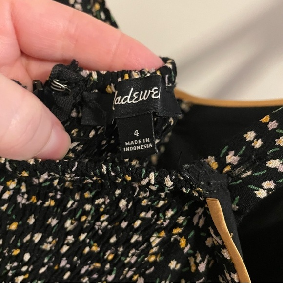 Madewell Wide-Leg Floral Button Front Jumpsuit Playground Posies Black Size 4 - Picture 14 of 16